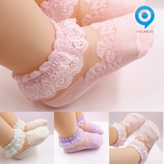 Lasvegas 1 par de calcetines de encaje estampado Floral transpirable amigable con la piel bebé niñas encaje calcetines para verano
