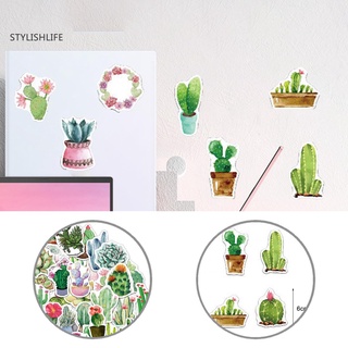 Stylishlife - pegatina decorativa para taza de colores brillantes, diseño de Cactus
