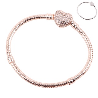 nueva pulsera básica en forma de corazón de oro rosa plateado cadena de hueso de serpiente para mujeres diy joyería