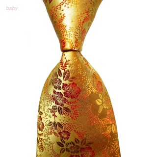 Baobaodian clásico Floral dorado amarillo tela Jacquard De Seda corbata para hombre corbata De boda fiesta