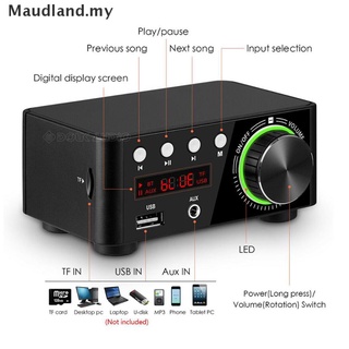 Maudland: amplificador de potencia Bluetooth 5.0 USB Mini reproductor de música estéreo para casa, coche, Audio, Amp MY (7)