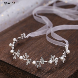 Qowine Silver Bride Pearl Headband Tiaras Headpiece Party Wedding Hair Jewelry Luxury CO (1)