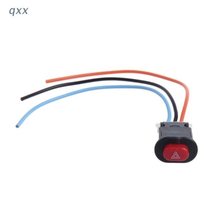 [qxx] interruptor de luz de peligro para motocicleta, intermitente de advertencia doble, señal de emergencia con 3 cables de bloqueo