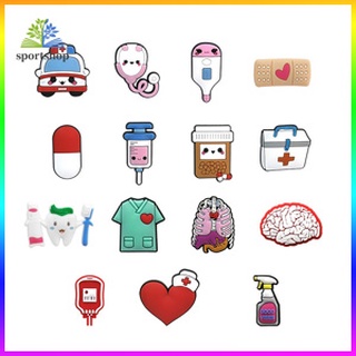 Charms de dibujos animados médicos médicos de Tema de enfermera son adecuados Para Crocs accesorios de tenis de pin decoraciones