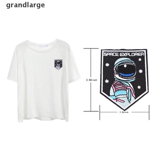[grandlarge] bordado coser plancha parche astronauta insignia transferencias tela apliques tela