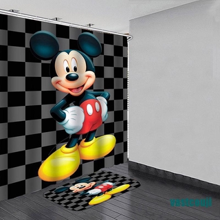[Hot^] set De Cortina De ducha De Poliéster impermeable De Mickey Mousebathroom (1)