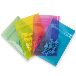 100pcs Color transparente plástico Ziplock bolsa sellada caramelo galletas embalaje de alimentos pendientes joyería embalaje