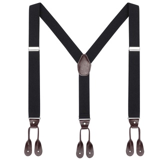 Men's Adjustable Y-Back Elastic Suspenders Braces Work Button End Suspender