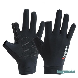 [tingyunaiai] guantes de ciclismo de bicicleta transpirables de seda de hielo antideslizante anti-uv guantes de pantalla táctil