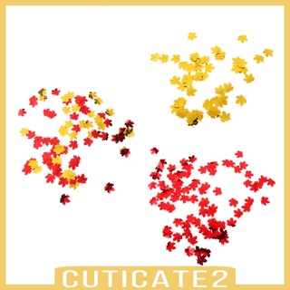 [CUTICATE2] 15 g de plástico brillante hojas de arce confeti decoración de fiesta de boda oro y rojo