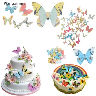 [wangxinmy] 42pcs Mixed Butterfly Edible Glutinous Wafer Rice Paper Cake Cupcake Toppers Hot Sale