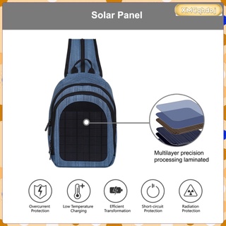 con cargador solar panel mochila mochila mochila 2l portátil bolsa usb puerto de carga