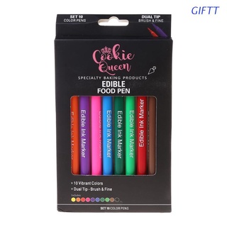 giftt 10 colores marcadores de tinta comestible para galletas de resina epoxi diseño de alimentos para colorear marcadores de resina punta fina dibujo plumas herramienta de manualidades (1)