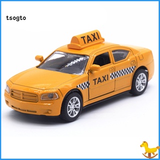 Ts 1/32 Diecast Alloy Taxi Pull Back Car Model with LED Sound Kids Education Toy