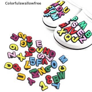 CHARMS colorfulswallowfree 36pcs zapatos encantos número letras zapato hebillas pulsera accesorios navidad belle