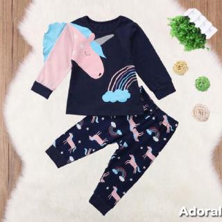 Ba moda niños bebé niña unicornio Top camiseta pantalones pijamas ropa de hogar ropa de dormir trajes
