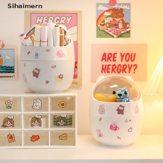[sihaimern] ins escritorio con tapa papelera mini kawaii lindo oso papelera caja de almacenamiento chica.