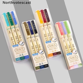 Northvotescast - juego de 3 rotuladores Retro de color doble, pincel, dibujo, tinta a base de agua NVC nuevo