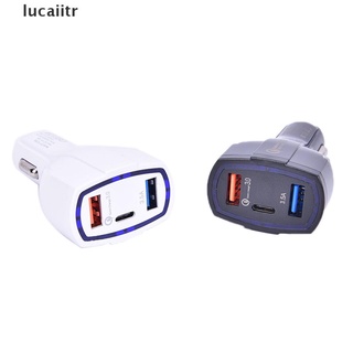 [Lucaiitr] QC3.0 adaptador de carga rápida 2 puertos USB +tipo-C cargador de coche rápido 5V/3.5A [lucaiitr]