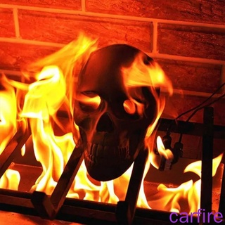 [CARFIRE] Adorno de cabeza de esqueleto de Halloween resistente al fuego resina ósea arte artesanía chimenea decoración para interiores al aire libre