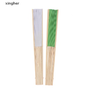 [xingher] Ventilador plegable de mano DIY plegable ventilador de madera de bambú antigüedad plegable ventilador caliente (4)