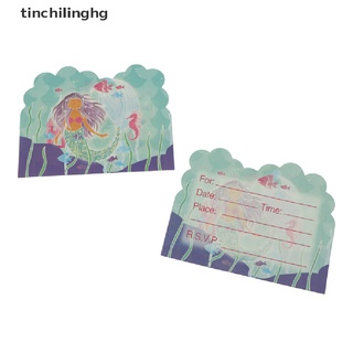 [tinchilinghg] 6 invitaciones de sirena tarjetas de sirena tarjetas de cumpleaños boda invitaciones de fiesta [caliente]