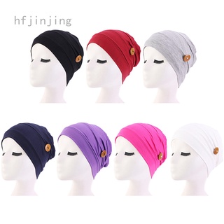 Hfjinjing 2020 nueva moda mujeres cuentas elástica turbante sombrero musulmán cáncer quimio gorra hiyab cabeza envoltura