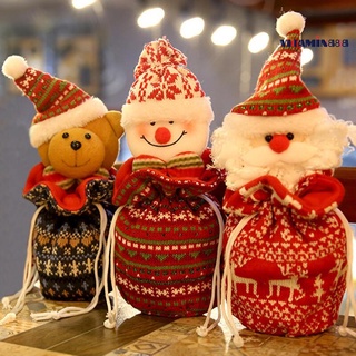 Vitamin888 Bolsa Para regalo Apple 3d decoración De santa claus muñeco De nieve con cordón De tela Para niños