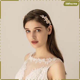 diadema de hoja de flor de novia perla accesorio para el cabello