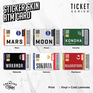 Pegatina piel tarjeta billete - vinilo ATM débito crédito Emoney Flazz tarjeta de embarque pegatinas