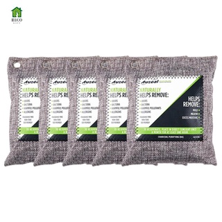5 Packs Charcoal Odor Eliminator Bags Activated Bamboo for Car Closet