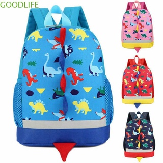 Goodlife niños niñas de alta calidad lindo niños niños de dibujos animados dinosaurio preescolar mochila niño bolsas de la escuela/Multicolor