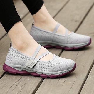Sweetc zapatillas de deporte Casual de suela suave para mujer/tenis de tacón plano antideslizantes/zapatos deportivos para caminar