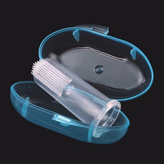 niños bebé bebé silicona suave dedo cepillo de dientes masajeador caja (7)