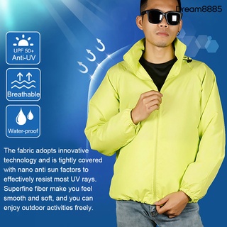 [dm mjkt] hombres verano con capucha impermeable aire acondicionado ventilador de refrigeración anti sol abrigo chaqueta (3)