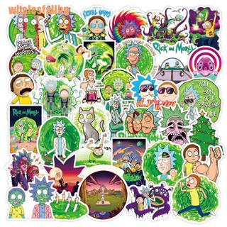 ✿whalesfallhg✿ 50Pcs Rick And Morty Stickers Waterproof Laptop Luggage Skateboard Decal
