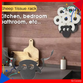 arizony soporte de papel higiénico de dibujos animados animal patrón montado en la pared de hierro ovejas vaca rollo de papel estante de almacenamiento para baño (1)