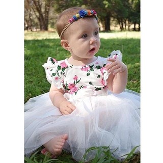 .II-moda princesa niños bebé niñas mameluco Floral+faldas tutú vestido de fiesta 2pcs (2)