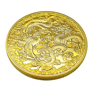 moneda conmemorativa dragon phoenix collection regalo para los amantes de la colección de oro