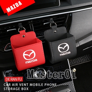 Coche salida de aire bolsa de almacenamiento de la caja para Mazda CX-5 6 CX-3 CX-8 BT50 CX-30 cuero Auto salida de aire gafas organizador bolsas