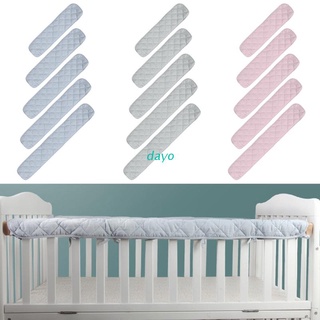 day 2pcs algodón cuna protección envoltura borde seguro dentición protector de bebé anti-mordida color sólido cama valla barandilla cubierta
