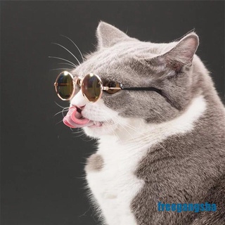 [frega] lindo y divertido gafas de sol para mascotas clásicas retro circulares de metal para gatos perro rshx