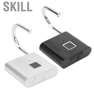 Skill USB recargable Mini cerradura sin llave gabinete inteligente huella dactilar candado de seguridad LED electrónico para mochila antirrobo equipaje (1)