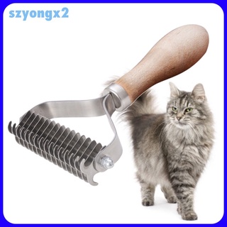 [Szyongx2] Cepillo de aseo para mascotas, peine seguro, rastrillo para cabello (6)
