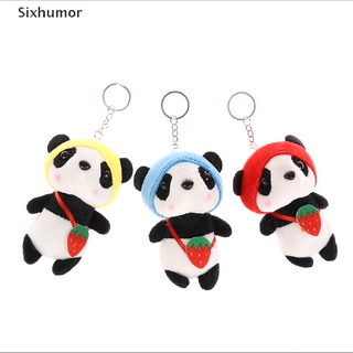 [sixhumor] 12 cm lindo de dibujos animados panda peluche juguetes de animales llavero llavero colgante muñeca co