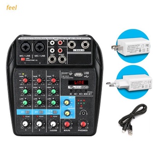 feel 4 canales mini usb mezclador de audio consola de mezcla de sonido con bluetooth compatible