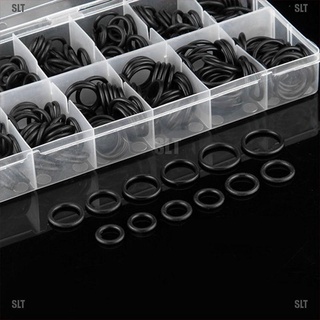 <SLT> 225 Pcs Black Rubber O Ring Washer Seals O-Ring Assortment Kit For Car
