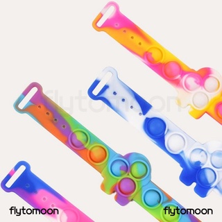 Pulsera Pop It Fidget De burbuja Push creativa alivio De estrés juguete Colorful silicona decoración niños juguetes educativos Flytomoon
