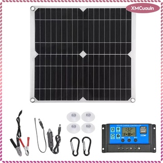 100watt 12v monocristalino de silicona panel solar módulo solar controlador de carga solar+panel solar conector cables de extensión kit de accesorios