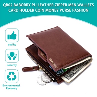 Allbest QB02 Baborry PU Leather Zipper Men Wallets Card holder Coin Money Purse Fashion